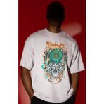 Sevbano Slipknot Rock Metal Müzik Grubu Ön Baskılı Unisex Oversize Tişört - Beyaz - 2XL