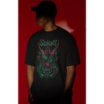 Sevbano Slipknot Rock Metal Müzik Grubu Ön Baskılı Unisex Oversize Tişört - Siyah