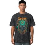Sevbano Slipknot Rock Metal Müzik Grubu Ön Baskılı Unisex Oversize Vintage Yıkamalı Tişört - Siyah - 4XL