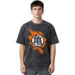 Sevbano Son Goku Dragon Ball Anime Dizi Ön Baskılı Unisex Oversize Vintage Yıkamalı Tişört - Siyah - 4XL