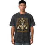 Sevbano Son Goku Dragon Ball Anime Ön Baskılı Unisex Oversize Vintage Yıkamalı Tişört - Siyah - XL