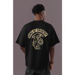 Sevbano Sons Of Anarchy Dizi Sırt Baskılı Unisex Oversize Tişört - Siyah - 2XL