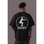 Sevbano Squat Better Squat Ryte Sırt Baskılı Unisex Oversize Fitness Bodybuilding Tişört - Siyah - M