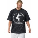 Sevbano Squat Ryte Fitness Bodybuilding Sporcu Gym Baskılı Unisex Oversize Vintage Yıkamalı Tişört - Siyah