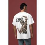 Sevbano Tasarım Arnold Body Building Pumping Iron Sırt Baskılı Unisex Oversize Fitness Gym Tişört - Beyaz - 3XL