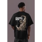Sevbano Tasarım Arnold Body Building Pumping Iron Sırt Baskılı Unisex Oversize Fitness Gym Tişört - Siyah - XL