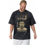 Sevbano Tasarım Bad Bunny Rapper Şarkıcı Baskılı Unisex Oversize Vintage Yıkamalı Tişört - Siyah - 4XL