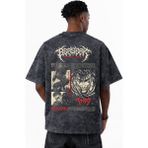 Sevbano Tasarım Berserk Guts Anime Baskılı Unisex Oversize Eskitme Yıkamalı Tişört - Siyah - XL