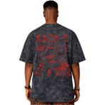 Sevbano Tasarım Eazy-E Rapper Şarkıcı Sırt Baskılı Unisex Oversize Vintage Yıkamalı Tişört - Siyah - XL