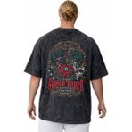 Sevbano Tasarım Guns N' Roses Rock Metal Müzik Grubu Sırt Baskılı Unisex Oversize Vintage Yıkamalı Tişört - Siyah - 2XL