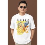Sevbano Tasarım One Punch Man Saitama Baskılı Unisex Oversize Anime Dizi Karakter Tişört - Beyaz - 3XL