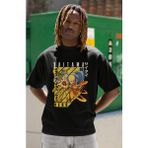 Sevbano Tasarım One Punch Man Saitama Baskılı Unisex Oversize Anime Dizi Karakter Tişört - Siyah - 4XL