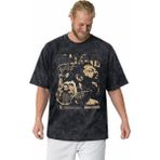 Sevbano Tasarım Post Malone Rapper Şarkıcı Baskılı Unisex Oversize Vintage Yıkamalı Tişört - Siyah - XS