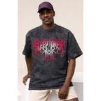 Sevbano Tasarım Sleep Token Rock Metal Müzik Grubu Baskılı Unisex Oversize Vintage Yıkamalı Tişört - Siyah - XL