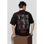 Sevbano Tasarım Slipknot Baskılı Unisex Oversize Müzik Grubu Tişört - 01 Siyah - XS