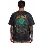 Sevbano Tasarım Slipknot Rock Metal Müzik Grubu Sırt Baskılı Unisex Oversize Eskitme Yıkamalı Tişört - Siyah - 3XL