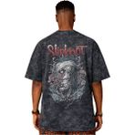 Sevbano Tasarım Slipknot Rock Metal Müzik Grubu Sırt Baskılı Unisex Oversize Eskitme Yıkamalı Tişört - Siyah - 4XL