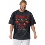 Sevbano Tasarım Symbiote Gym Fitness Bodybuilding Sporcu Baskılı Unisex Oversize Vintage Yıkamalı Tişört - Siyah - 2XL