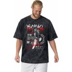 Sevbano Tasarım The King Michael Jackson Efsane Şarkıcı Baskılı Unisex Oversize Vintage Yıkamalı Tişört - Siyah - XL