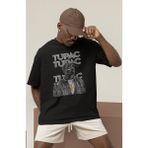 Sevbano Tasarım Tupac Rapper Şarkıcı 2pac Baskılı Unisex Oversize Tişört - Siyah
