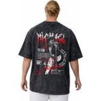 Sevbano The King Michael Jackson Efsane Şarkıcı Sırt Baskılı Unisex Oversize Vintage Yıkamalı Tişört - Siyah - XL