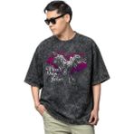 Sevbano Three Days Grace Rock Metal Müzik Grubu Baskılı Unisex Oversize Vintage Yıkamalı Tişört - Siyah - XS