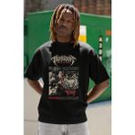 Sevbano Vintage Berserk Guts Baskılı Unisex Oversize Anime Dizi Karakter Tişört - Siyah - 4XL