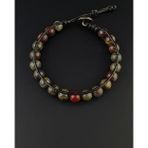 Seven Art Jewelry Doğal Taş Bileklik, Kan Taşı ve Hematit Küre Bileklik, Erkek Bileklik, Kadın Bileklik
