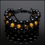 Seven Art Jewelry Doğal Taş Bileklik, Kaplan Gözü ve Oniks Bileklik, Erkek Bileklik, Kadın Bileklik, Hediye Bileklik