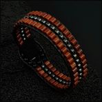 Seven Art Jewelry Doğal Taş Bileklik, Kırmızı Jasper ve Hematit Taşı Bileklik, Erkek Bileklik, Kadın Bileklik
