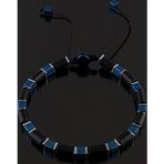 Seven Art Jewelry Doğal Taş Bileklik, Mavi Hematit Küp ve Siyah Akik Bileklik, Ayarlanabilir, Erkek Bileklik, Kadın Bi