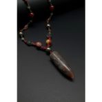 Seven Art Jewelry Doğal Taş Kolye, Kan Taşı Uçlu Bohem Kolye, Erkek Kolye, Kadın Kolye