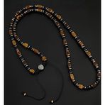 Seven Art Jewelry Doğal Taş Kolye, Küp Kaplan Gözü, Akik Taşı ve Hematit Taşı Kolye, Erkek Kolye, Kadın Kolye