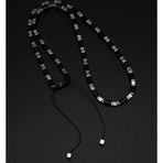 Seven Art Jewelry Doğal Taş Kolye, Siyah Hematit ve Akik Taşı Kolye, Erkek Kolye, Kadın Kolye