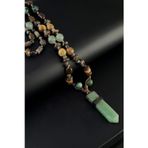 Seven Art Jewelry Doğal Taş Kolye, Yeşil Aventurin Uçlu Bohem Kolye, Erkek Kolye, Kadın Kolye