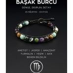 Seven Art Jewelry El Yapımı Başak Burcu Bohem Bileklik – Yeşim, Amazonit, Jasper, Ametist, Akik ve Turmalin Taşlı