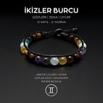Seven Art Jewelry El Yapımı İkizler Burcu Bohem Bileklik – Akumarin, Sitrin, Kaplangözü, Ametist ve Florit Taşlı