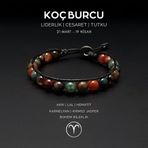 Seven Art Jewelry El Yapımı Koç Burcu Makrome Bileklik – Akik, Lal, Karnelyan ve Kırmızı Jasper Taşlı