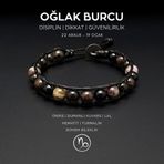 Seven Art Jewelry El Yapımı Oğlak Burcu Bohem Bileklik – Oniks, Dumanlı Kuvars, Lal, Hematit ve Turmalin Taşlı