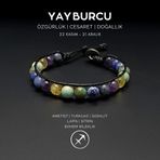 Seven Art Jewelry El Yapımı Yay Burcu Bohem Bileklik – Ametist, Turkuaz, Sodalit, Lapis ve Sitrin Taşlı
