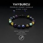 Seven Art Jewelry El Yapımı Yay Burcu Makrome Bileklik – Ametist, Turkuaz, Sodalit, Lapis ve Sitrin Taşlı
