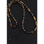 Seven Art Jewelry Kaplan Gözü, Akik ve Hematit Taşı Bohem Kolye
