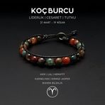 Seven Art Jewelry Koç Burcu Doğal Taş Bohem Bileklik, Erkek Burç Bilekliği, Koç Burcu