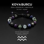 Seven Art Jewelry Kova Burcu Makrome Bileklik – Ametist, Sodalit, Florit, Akuamarin ve Labradorit Taşlı