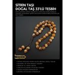 Seven Art Jewelry Orijinal Doğal Taş 8mm Sitrin Taşı 33'lü Tesbih, Erkek Hediye, El Yapımı Tesbih