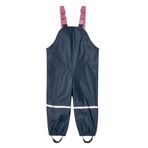 SEVEN BB Çocuklar Polar Astarlı Su Geçirmez Pantolonu Erkek Kız Çocuk Çamurlu Su Birikintisi Pantolonu Bebek Su Geçirmez Salopet Yağmurluk Pantolon, Lacivert Pembe 5-6 yıl
