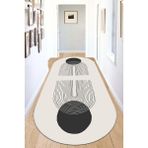 Seven Ecru Oval Dekoratif Halı Djt - Açık Gri - 80 x 120