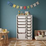 Seven Madame Kids Club Lora 14 Sepetli Mıx Oyuncak Dolabı | 70X30X110 cm | Çocuk Odası Düzenleyici | Çok Amaçlı Dolap - Beyaz
