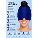 SEVENHILLSTURKEY Premium Mıgren Bandı Soğuk Sıcak Kompres Başlığı, Baş Ağrısı ve Rahatlatıcı Jel Buz Paketi, Çift Katmanlı Terapi Maskesi, Işık Engelleyici Uyku Bandı (MAVİ)