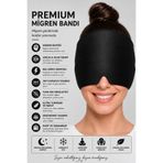 SEVENHILLSTURKEY Premium Mıgren Bandı Soğuk Sıcak Kompres Başlığı, Baş Ağrısı ve Rahatlatıcı Jel Buz Paketi, Çift Katmanlı Terapi Maskesi, Işık Engelleyici Uyku Bandı (SİYAH)